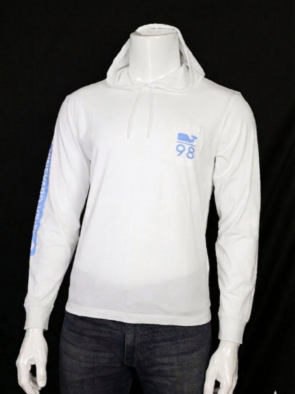 NWT Vineyard Vines Men’s Whale 98 Graphic Pocket Jersey Hoodie Cotton White